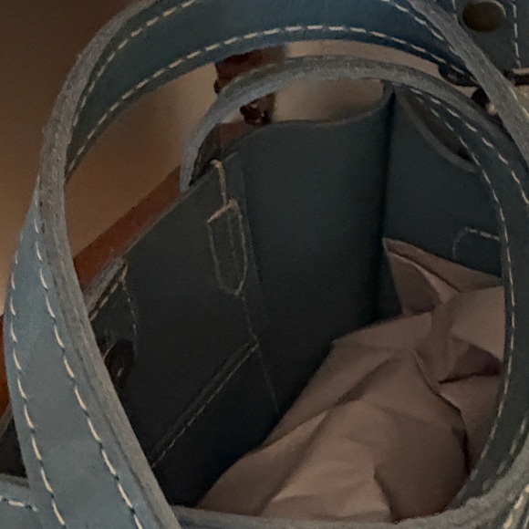 Portland Leather Teal Tote Bag - Picture 2 of 7